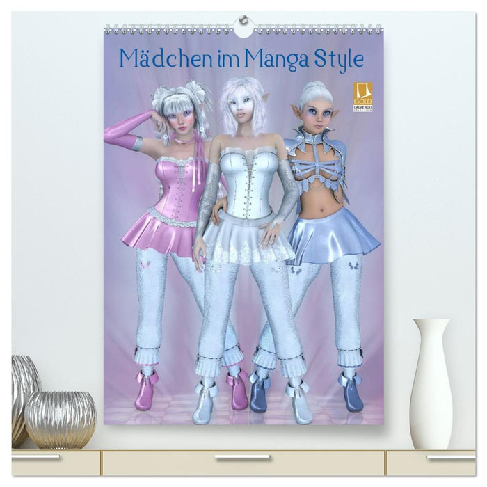 Mädchen im Manga Style (CALVENDO Premium Wandkalender 2026)