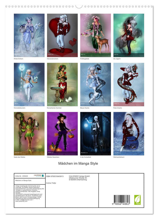 Mädchen im Manga Style (CALVENDO Premium Wandkalender 2026)