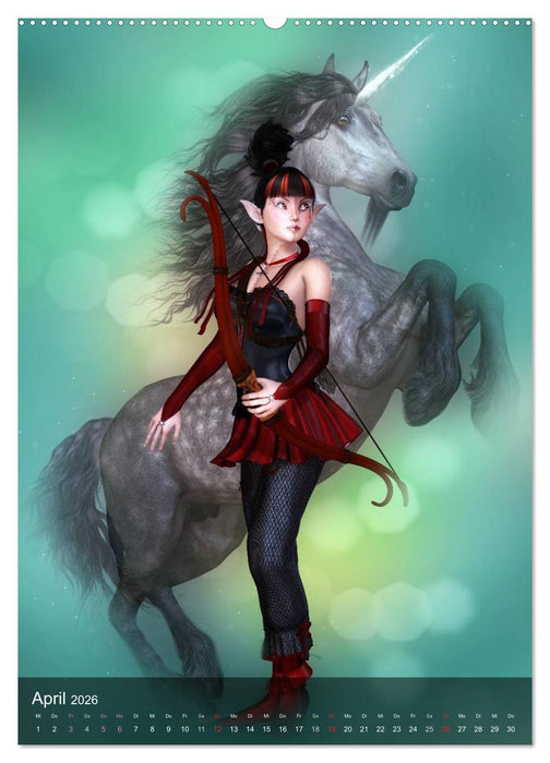 Mädchen im Manga Style (CALVENDO Premium Wandkalender 2026)