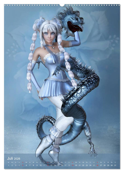 Mädchen im Manga Style (CALVENDO Premium Wandkalender 2026)