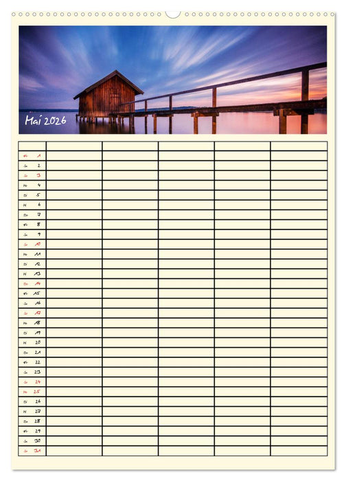 Urlaubsparadiese - Familienplaner (CALVENDO Premium Wandkalender 2026)