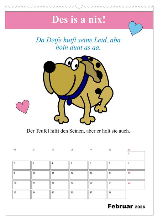 So a Schmarrn! Bairische Mundart (CALVENDO Premium Wandkalender 2026)