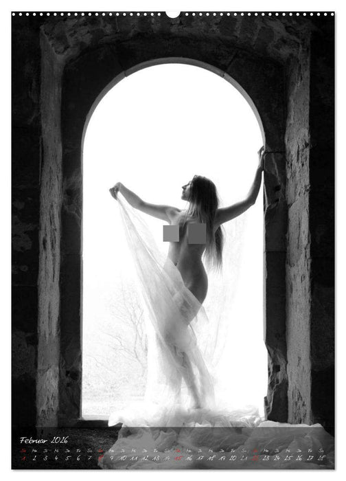 Die nackte Tür - Outdoor Aktfotografie in schwarzweiß (CALVENDO Premium Wandkalender 2026)