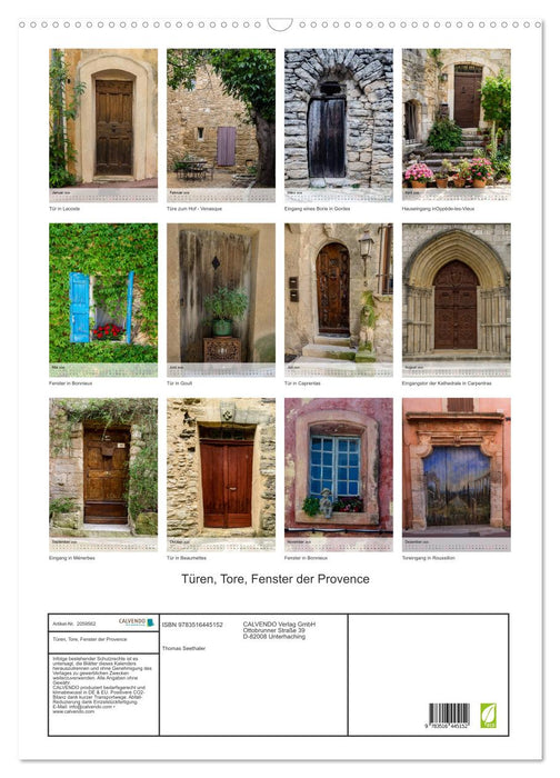 Türen, Tore, Fenster der Provence (CALVENDO Wandkalender 2026)