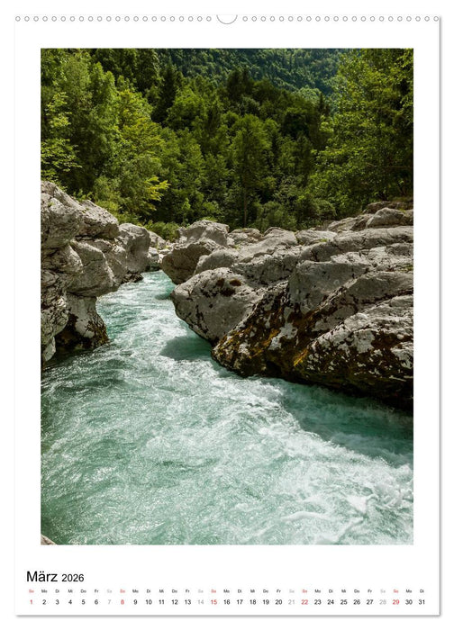 Soca - Sloweniens Smaragdfluss (CALVENDO Premium Wandkalender 2026)