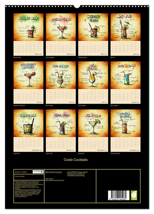 Coole Cocktails (CALVENDO Premium Wandkalender 2026)