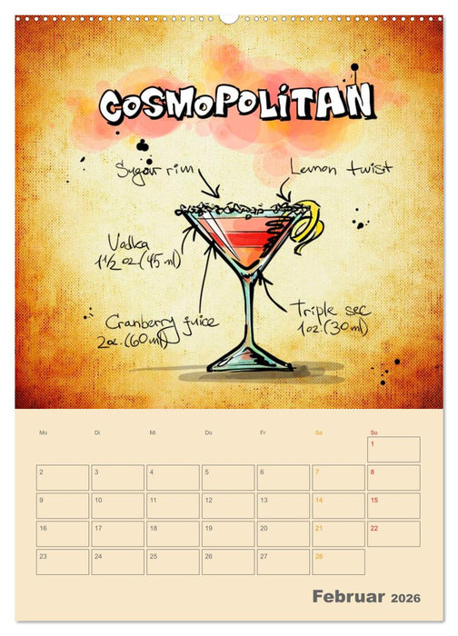 Coole Cocktails (CALVENDO Premium Wandkalender 2026)