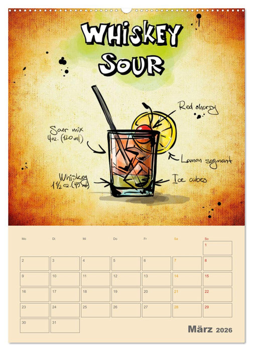 Coole Cocktails (CALVENDO Premium Wandkalender 2026)
