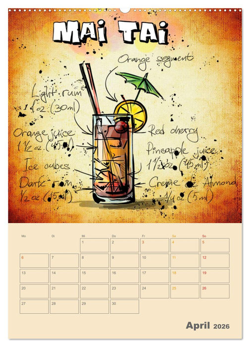 Coole Cocktails (CALVENDO Premium Wandkalender 2026)