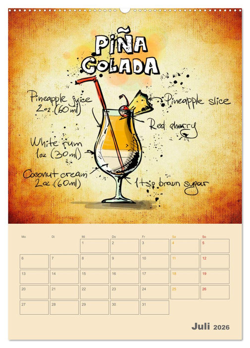 Coole Cocktails (CALVENDO Premium Wandkalender 2026)