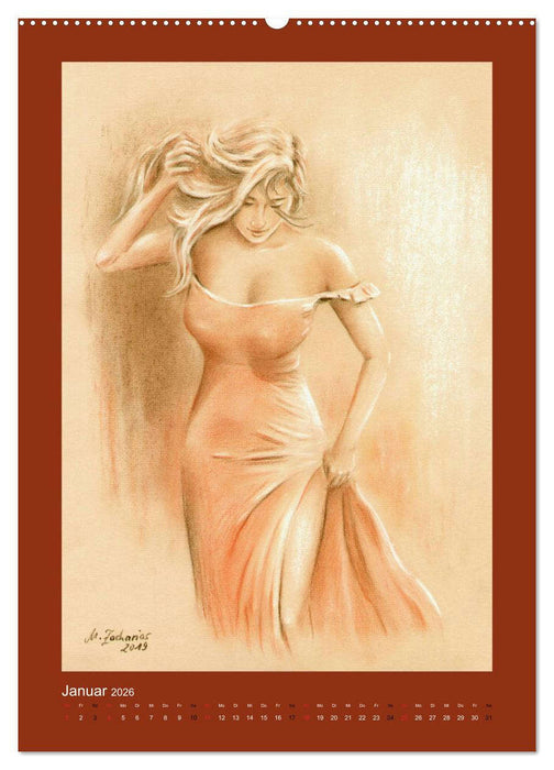 Erotische Malerei - Akt und Dessous (CALVENDO Premium Wandkalender 2026)