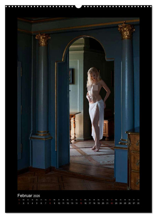 Schlossdamen - Aktbilder in historischen Räumen (CALVENDO Premium Wandkalender 2026)