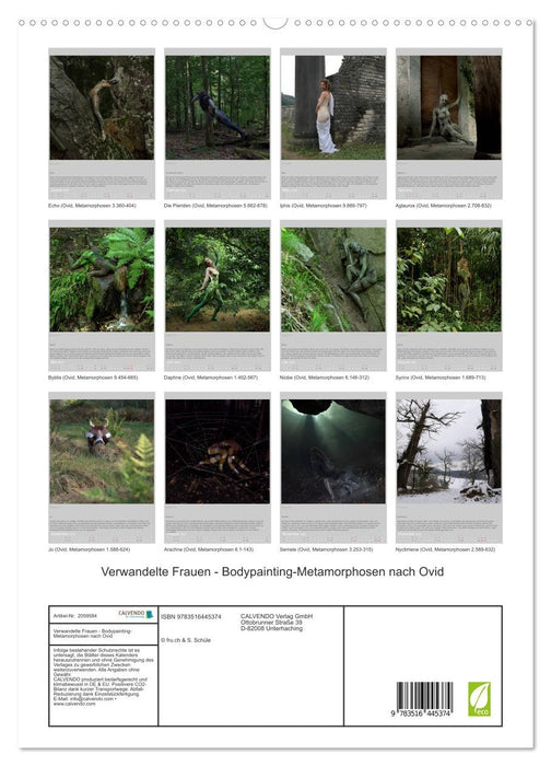 Verwandelte Frauen - Bodypainting-Metamorphosen nach Ovid (CALVENDO Premium Wandkalender 2026)