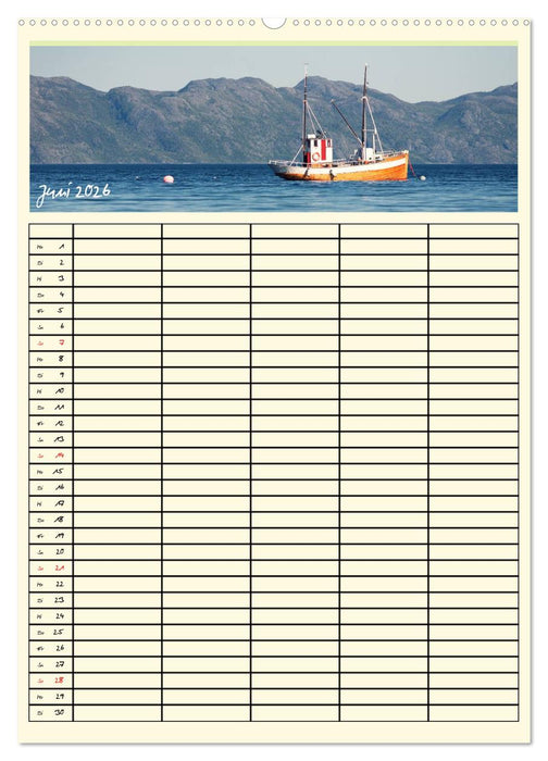 Urlaubsparadiese - Familienplaner (CALVENDO Wandkalender 2026)