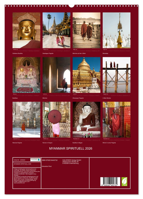 MYANMAR SPIRITUELL 2026 (CALVENDO Premium Wandkalender 2026)
