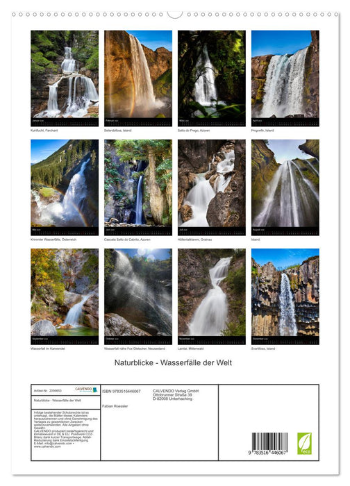 Naturblicke - Wasserfälle der Welt (CALVENDO Premium Wandkalender 2026)