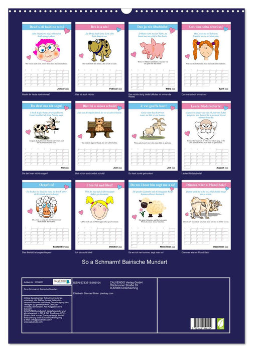 So a Schmarrn! Bairische Mundart (CALVENDO Wandkalender 2026)