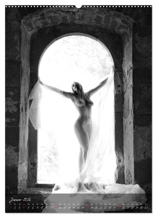 Die nackte Tür - Outdoor Aktfotografie in schwarzweiß (CALVENDO Wandkalender 2026)