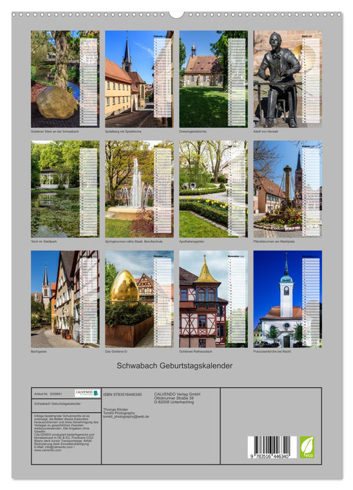 Schwabach Geburtstagskalender (CALVENDO Premium Wandkalender 2026)