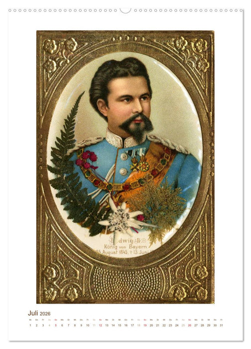 Ludwig II. von Bayern: Historische Illustrationen und Stiche (CALVENDO Premium Wandkalender 2026)