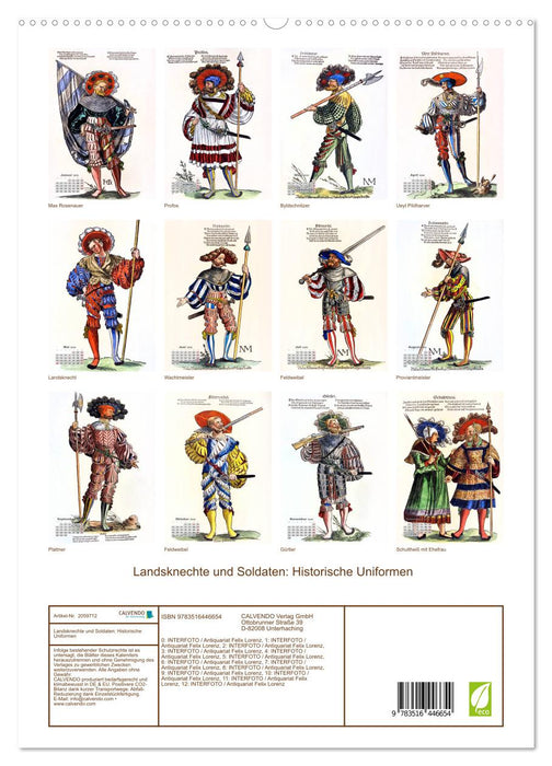 Landsknechte und Soldaten: Historische Uniformen (CALVENDO Premium Wandkalender 2026)