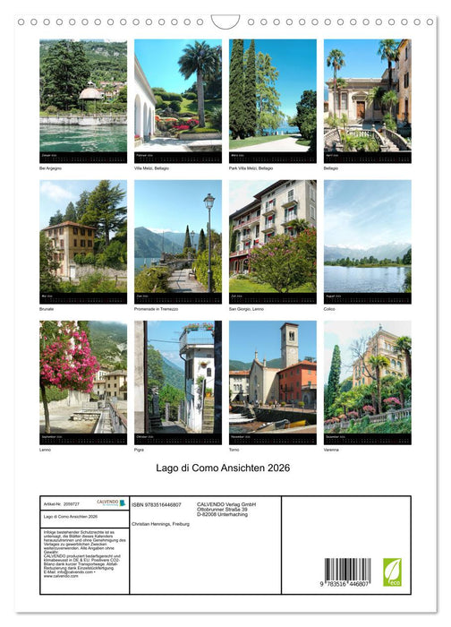 Lago di Como Ansichten 2026 (CALVENDO Wandkalender 2026)