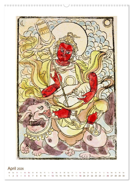 Mit Buddha durchs Jahr: historische Zeichnungen (CALVENDO Premium Wandkalender 2026)