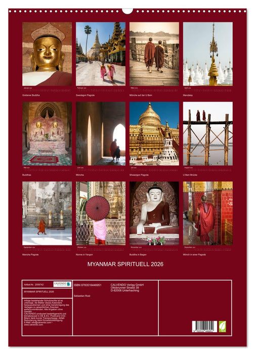 MYANMAR SPIRITUELL 2026 (CALVENDO Wandkalender 2026)