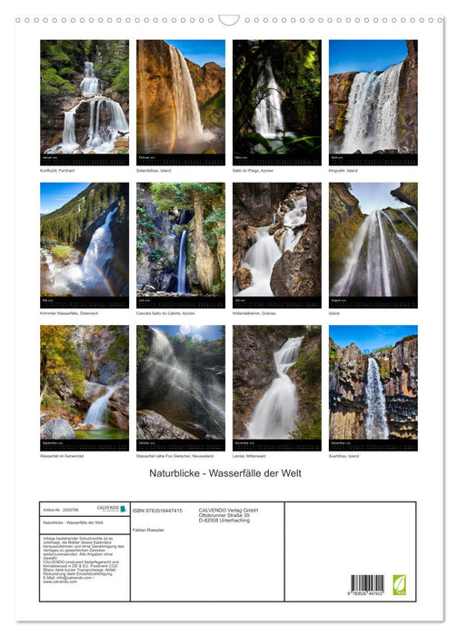 Naturblicke - Wasserfälle der Welt (CALVENDO Wandkalender 2026)