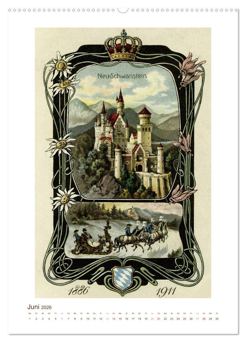 Ludwig II. von Bayern: Historische Illustrationen und Stiche (CALVENDO Wandkalender 2026)