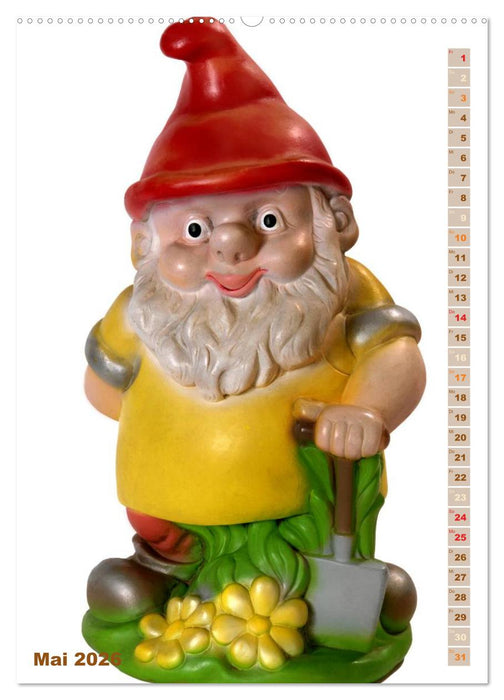 Gartenzwerge: Die rote Zipfelmütze im Beet (CALVENDO Wandkalender 2026)