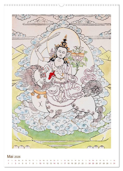 Mit Buddha durchs Jahr: historische Zeichnungen (CALVENDO Wandkalender 2026)