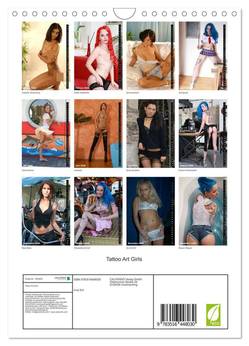 Tattoo Art Girls (CALVENDO Wandkalender 2026)