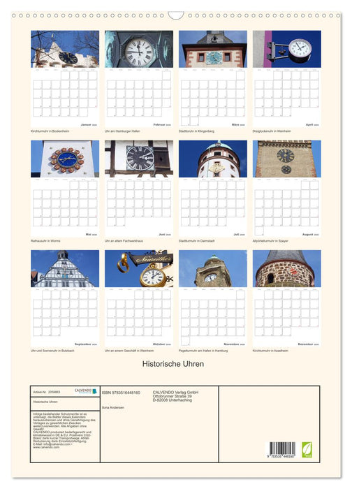 Historische Uhren (CALVENDO Wandkalender 2026)
