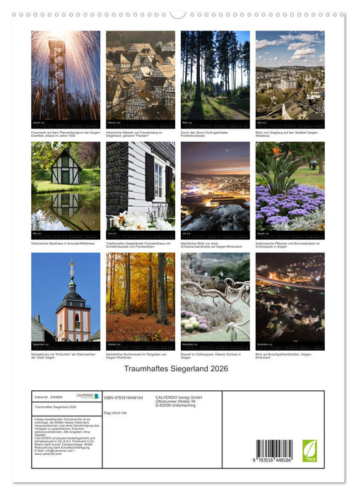Traumhaftes Siegerland 2026 (CALVENDO Premium Wandkalender 2026)