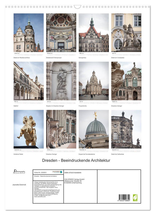 Dresden - Beeindruckende Architektur (CALVENDO Wandkalender 2026)
