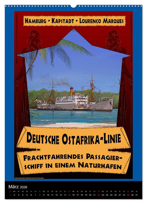 Deutsche Handelsschiffe vor 1945 (CALVENDO Premium Wandkalender 2026)