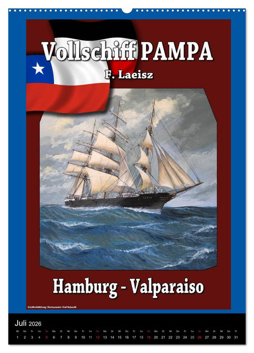 Deutsche Handelsschiffe vor 1945 (CALVENDO Premium Wandkalender 2026)