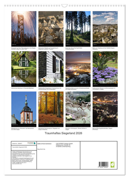 Traumhaftes Siegerland 2026 (CALVENDO Wandkalender 2026)