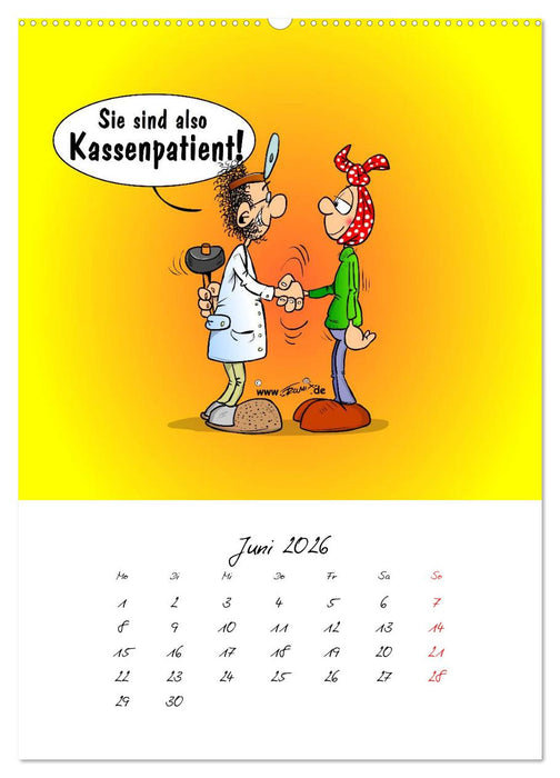 Trumix Cartoons - Gesundheit (CALVENDO Premium Wandkalender 2026)