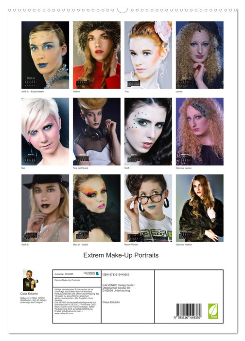 Extrem Make-Up Portraits (CALVENDO Premium Wandkalender 2026)