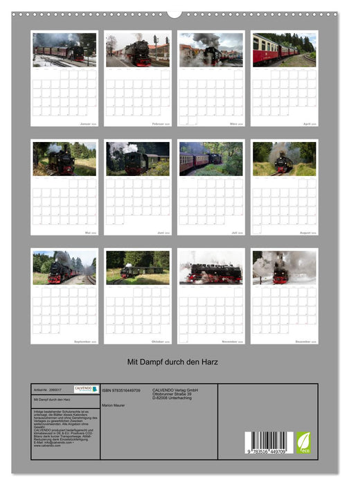 Mit Dampf durch den Harz (CALVENDO Premium Wandkalender 2026)
