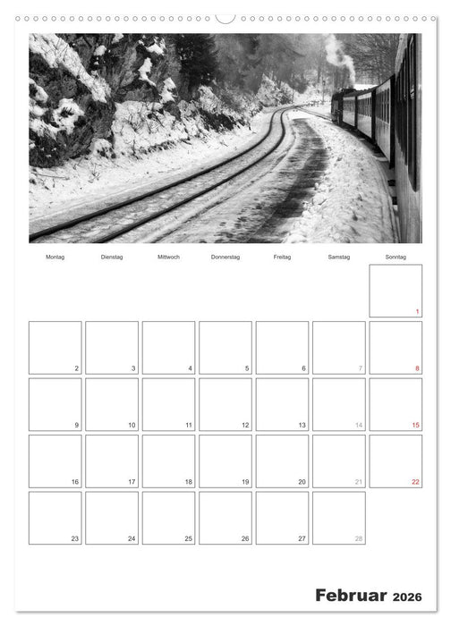 Unter Dampf. Eisenbahnromantik im Harz (CALVENDO Premium Wandkalender 2026)