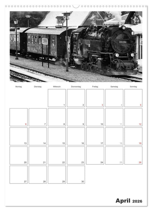 Unter Dampf. Eisenbahnromantik im Harz (CALVENDO Premium Wandkalender 2026)