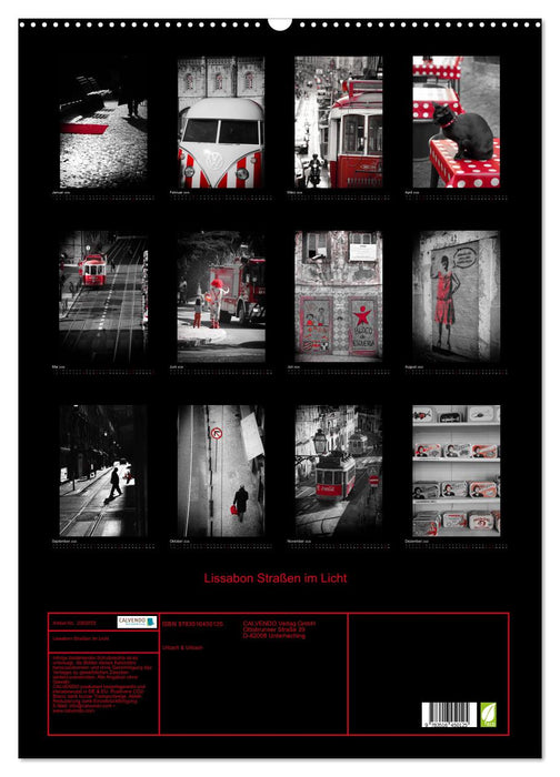 Lissabon Straßen im Licht (CALVENDO Wandkalender 2026)
