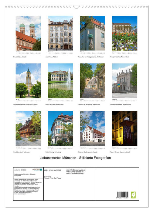 Liebenswertes München - Stilisierte Fotografien (CALVENDO Wandkalender 2026)