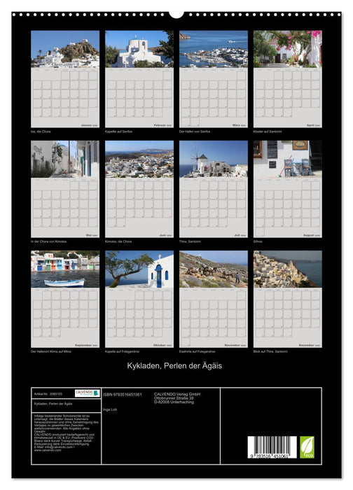 Kykladen, Perlen der Ägäis (CALVENDO Premium Wandkalender 2026)