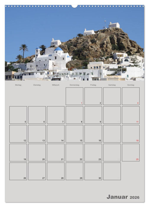 Kykladen, Perlen der Ägäis (CALVENDO Premium Wandkalender 2026)