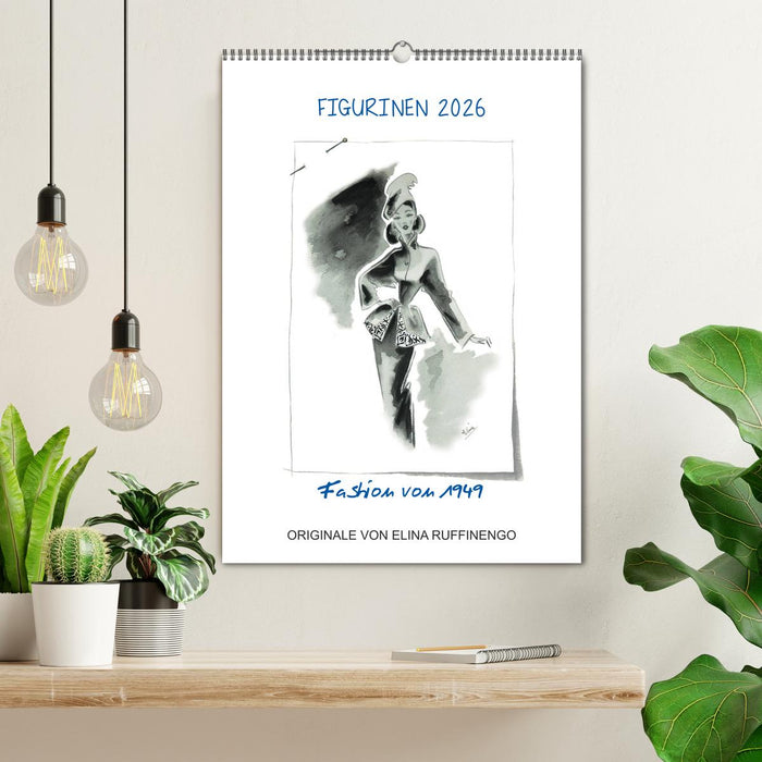 FIGURINEN 2026 - Fashion von 1949 - Originale von Elina Ruffinengo (CALVENDO Wandkalender 2026)