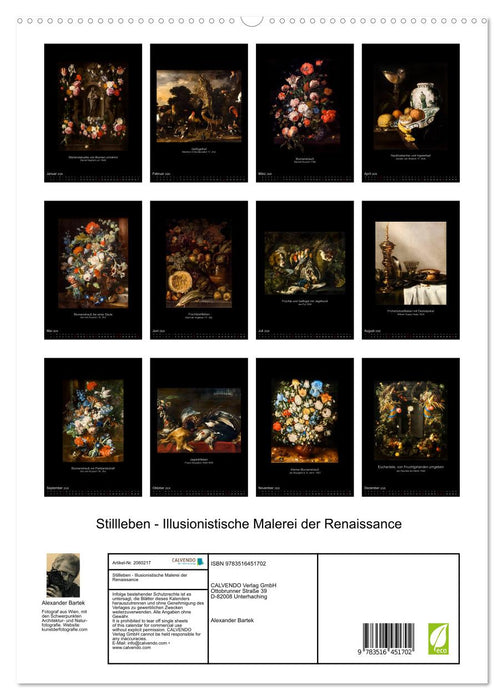 Stillleben - Illusionistische Malerei der Renaissance (CALVENDO Premium Wandkalender 2026)